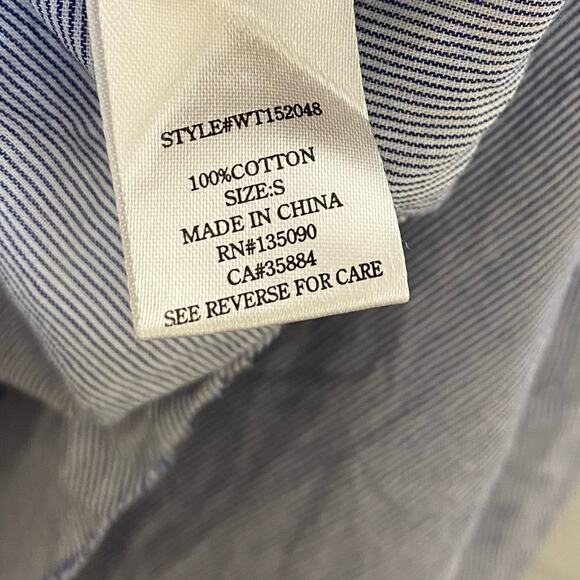 Buckle White Crow Blue Striped Lace Neck Raw Hem Tank Top Women’s Small New NWT - Picture 8 of 9